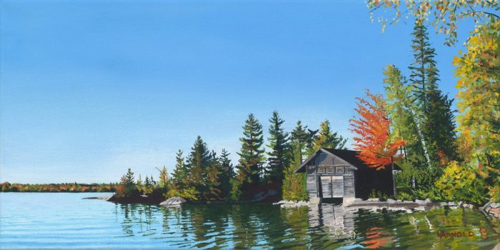 Boat House Caspian Lake, 12x24