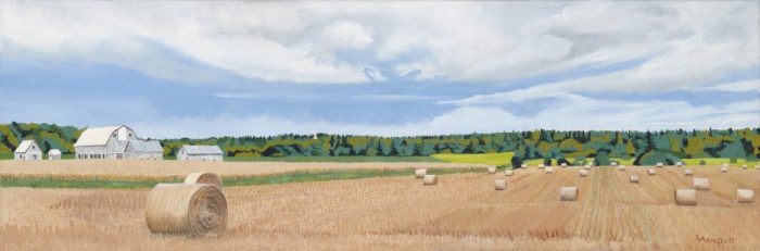 PEI Farm With Hay Bales, 12x36