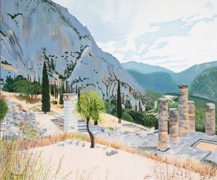 View From Delphi, 30 X 36, Oil On Linen